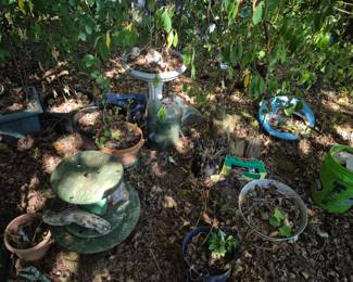 Vintage Bird bath galvanized tubs vintage garden 