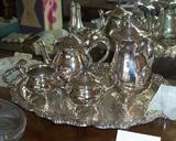 5 piece silverplate tea service by POOLE