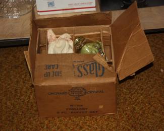 NIB Orchard crystal  8 pc glass buffet set