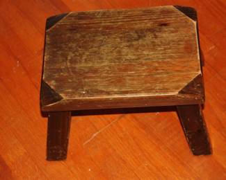 Vintage small wood stool
