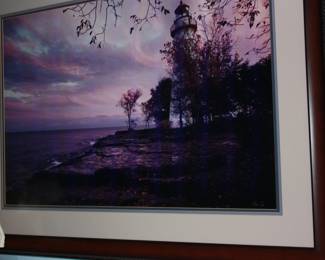 Mat/framed picture of lighthouse  11/500  Dan Tyo