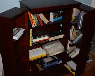 Small 2 door deep wood cabinet