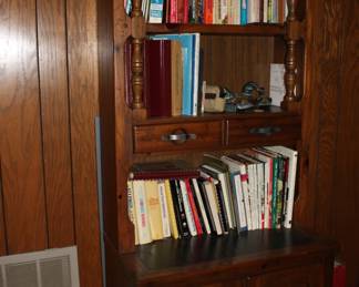Early American book case w/2 shelves & 2 doors  6 1/2' T, 18' deep, 35' wide