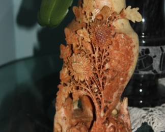 Heavy ornate carved vase
