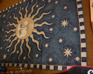 Blue 'Sun' rug  5' x 8'