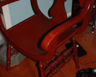 Large oversize wood oriental chair