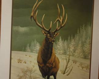 Mat/framed elk in snow