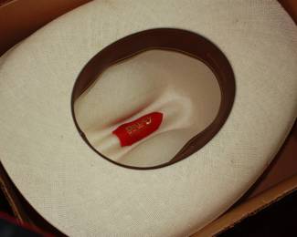 Western straw hat genuine Shantung  Bailey  7 3/8 w/ original hat box