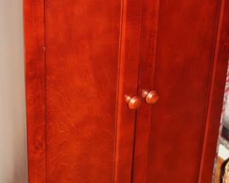 Small 2 door deep wood cabinet