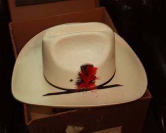 Western straw hat genuine Shantung  Bailey  7 3/8 w/ original hat box