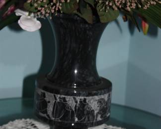 Marble hand carved vase