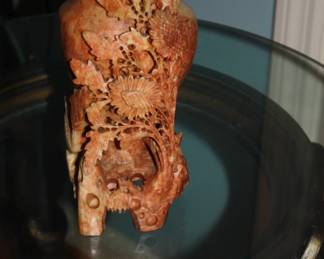 Heavy ornate carved vase