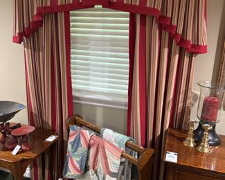 Valances, Curtains, Dresser Mirror, Quilt Rack, Quilts