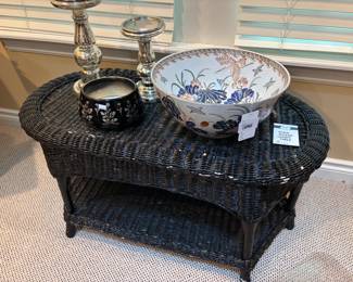Black Wicker Table