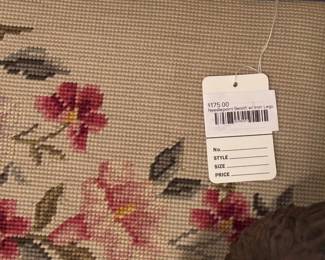 Needlepoint Bench w/ Iron Legs