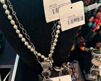 Lori Bonn Sterling Necklace, Sterling Necklace Tie, Sterling Charm Bracelet