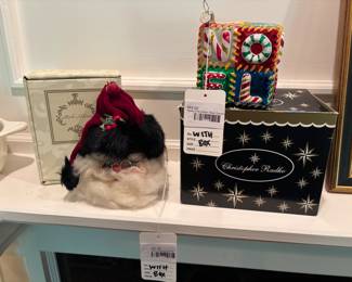 Mark Roberts Santa, Radko Patchwork Noel Ornaments 