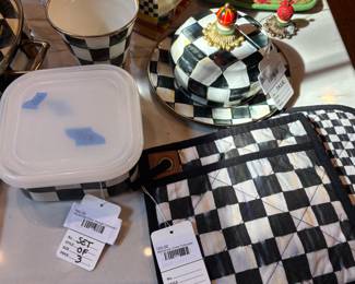 Mackenzie Childs Potholder, Mackenzie Childs Storage Containers (set of 3)