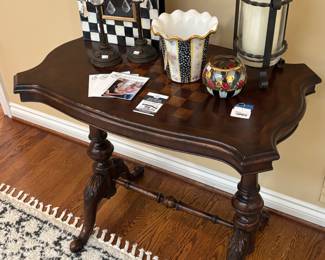 John Richard Game Table, Mackenzie Childs Ruffled Flower Planter 