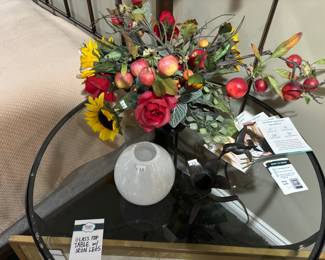 Glass Top Table with Iron Legs