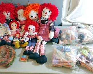 Raggedy Anne cloth dolls