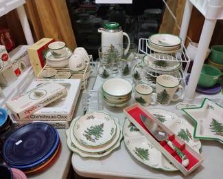 Spode Christmas Tree pattern dishes