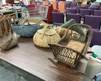 Woven Baskets & Wicker Rocking Bassinet or Cradle