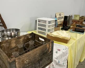 Wooden Crate & Milk Bottles