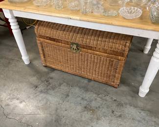 Wicker Chinoiserie Storage Chest