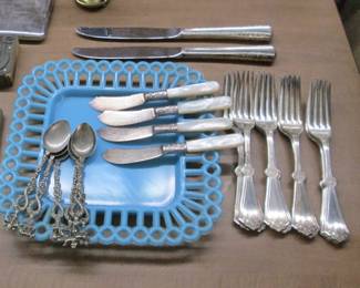 Demitasse Spoons - Vintage Fruit Knives - Silver Plated Forks