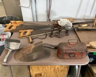 Hand Saws - Balance Scale - Shovel - Roadside Flare Box