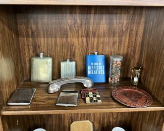 Metal Flasks - Hourglass Timer - Phone Cover - "Fifteen Puzzle" Sliding Tile Puzzle w/Case - Baby Plate