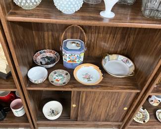 Japanese Biscuit Jar w/Wicker Handle