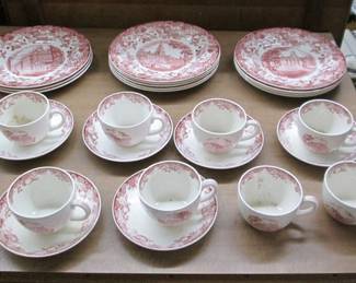 Wedgewood Harvard University Red Transferware Design Dinnerware