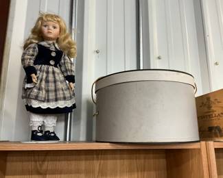 Porcelain Doll - Hat Box