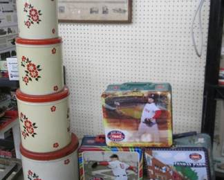 Decorware Metal Canister Set - Metal Baseball Player Lunch Boxes