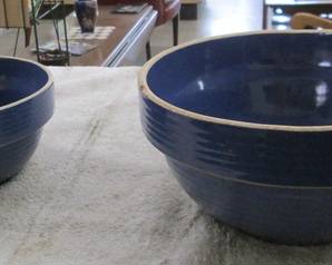 Blue Stoneware Nesting Mixing Bowls