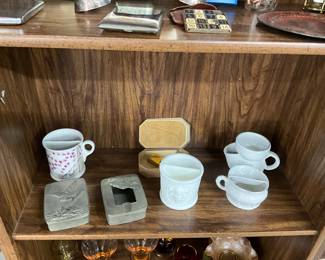 Razor in Case - Mustache Cups - Trinket Box - Ashtray