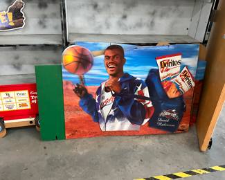 Cardboard Cutout NBA Player David Robinson Promoting Doritos