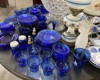 Hazel Atlas Cobalt Blue Depression Glass Dinnerware