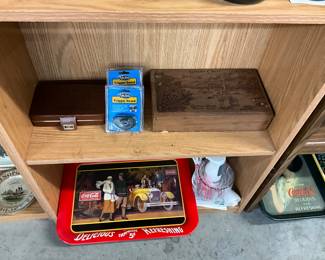 Trinket Box - Trigger Guards - Canoca Farms Wooden Dried Fruit Box from Encino CA - Coca Cola Serving Tray