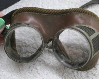 WWII Aviator Motorcycle Leather Goggles