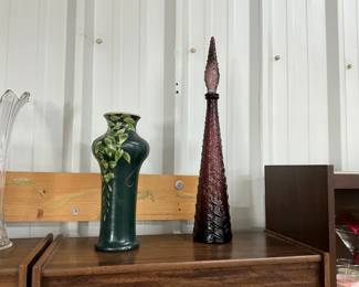Green Pottery Vase - Empoli Amethyst Purple Genie Bottle Decanter