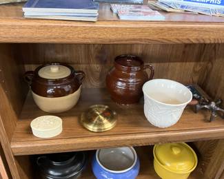Pottery Bean Pot - Pottery Jug w/Lid - Round Trinket Box - Luopan Feng Shui Compass - Plant Pot - Candlestick Holder