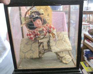 Japanese Samurai Doll in Case