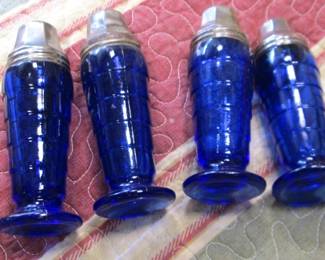 Cobalt Blue Glass Salt & Pepper Shakers