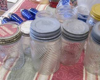 Vintage Clear Glass Jars w/Lids
