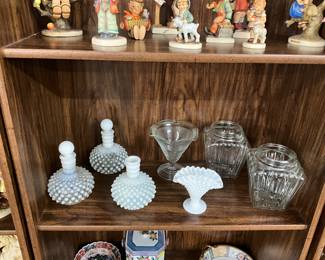 Fenton Hobnail Perfume Bottles - Fenton Hobnail Fan Vase - Clear Glass Lamp Outdoor Light Cover