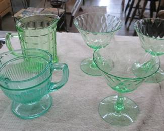 Green Uranium Vaseline Glass Items