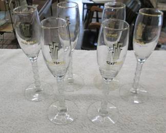 Six Flags Champagne Flutes